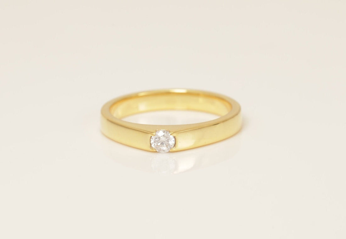 3.0mm Diamond Wedding Ring, Minimalist Diamond Engagement Ring Gift for Her, Unique Anniversary Ring, Promise Ring