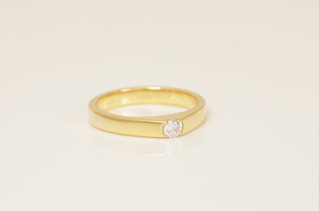 3.0mm Diamond Wedding Ring, Minimalist Diamond Engagement Ring Gift for Her, Unique Anniversary Ring, Promise Ring