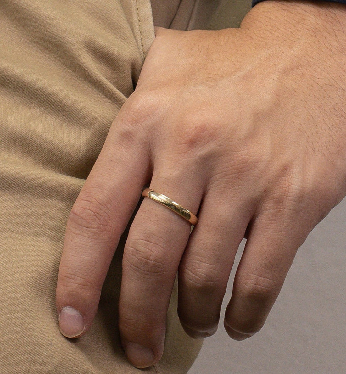 3.4MM Plain Band Wedding Ring, Unique Wedding Band for Men, Minimalist Ring, Comfort Fit Plain Wedding Band