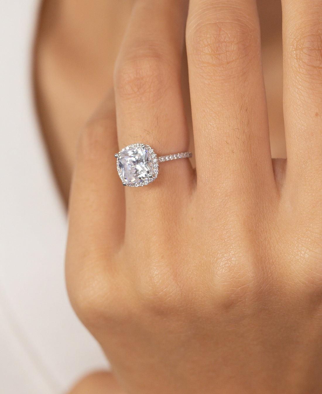 3.0 CT Cushion Diamond Engagement Ring, Fancy Engagement Ring, Halo Ring, Gift For Her