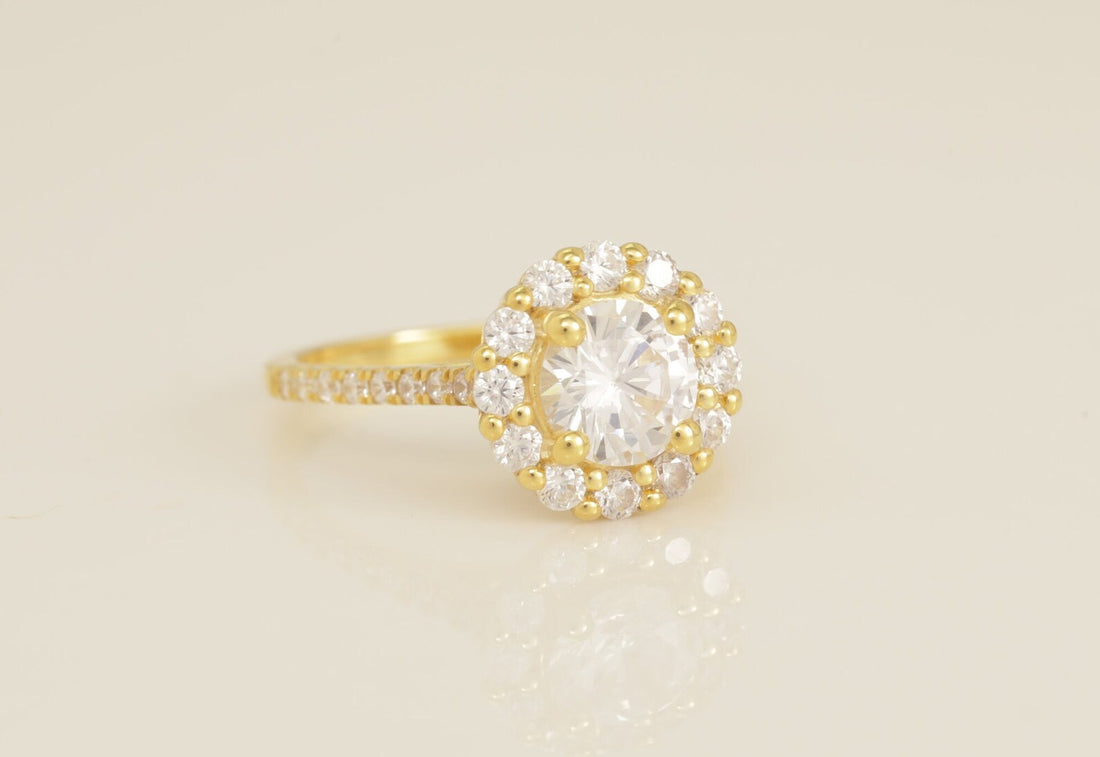 1.0 CT Diamond Halo Engagement Ring, Anniversary Ring Gift for Women, Bridal Promise Ring for Her, Ring For Women