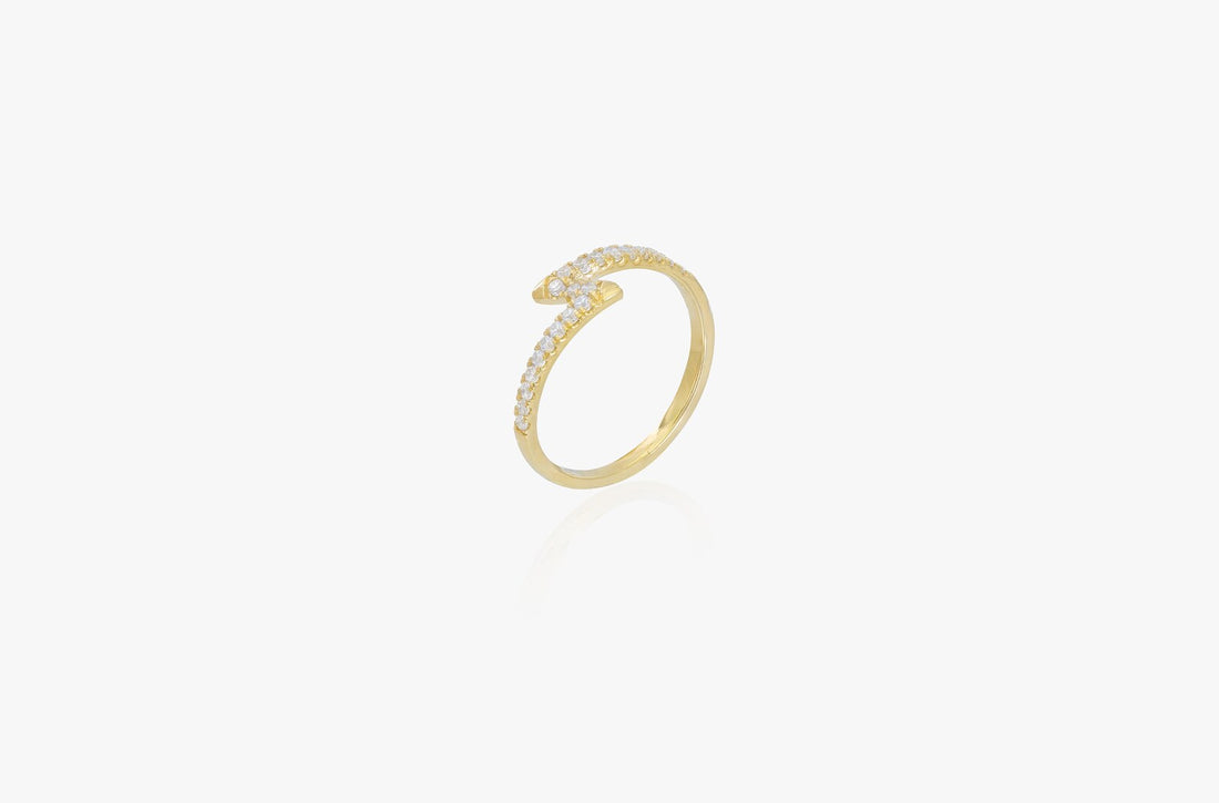 Lightning Bolt Moissanite Wedding Ring, Thin Stackable Rings, Lightning band, Minimalist Ring, Weather Jewelry