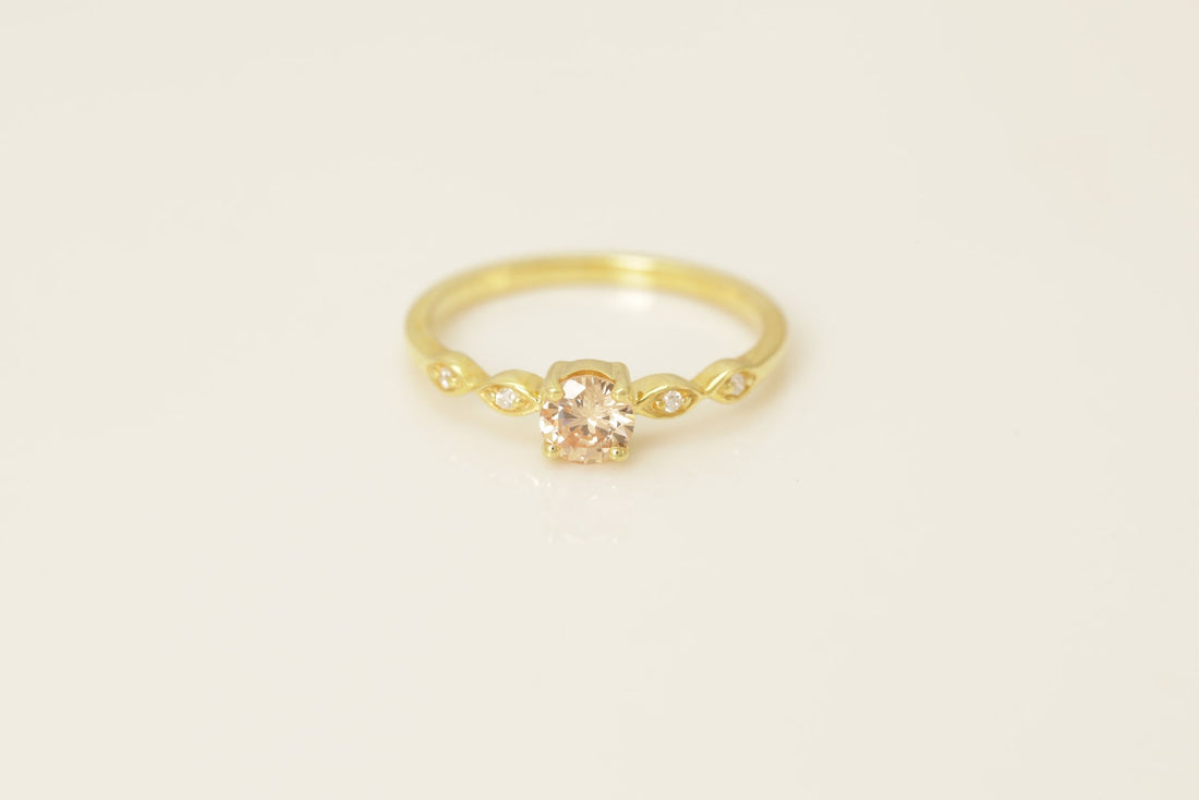Topaz and Diamond Engagement Ring, November Birthstone, Topaz Ring, 18k Gold Unique Promise Ring, Marquise Ring