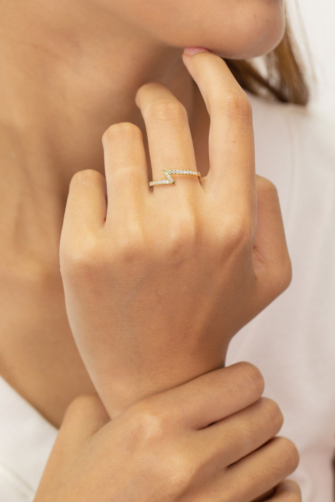 Lightning Bolt Moissanite Wedding Ring, Thin Stackable Rings, Lightning band, Minimalist Ring, Weather Jewelry