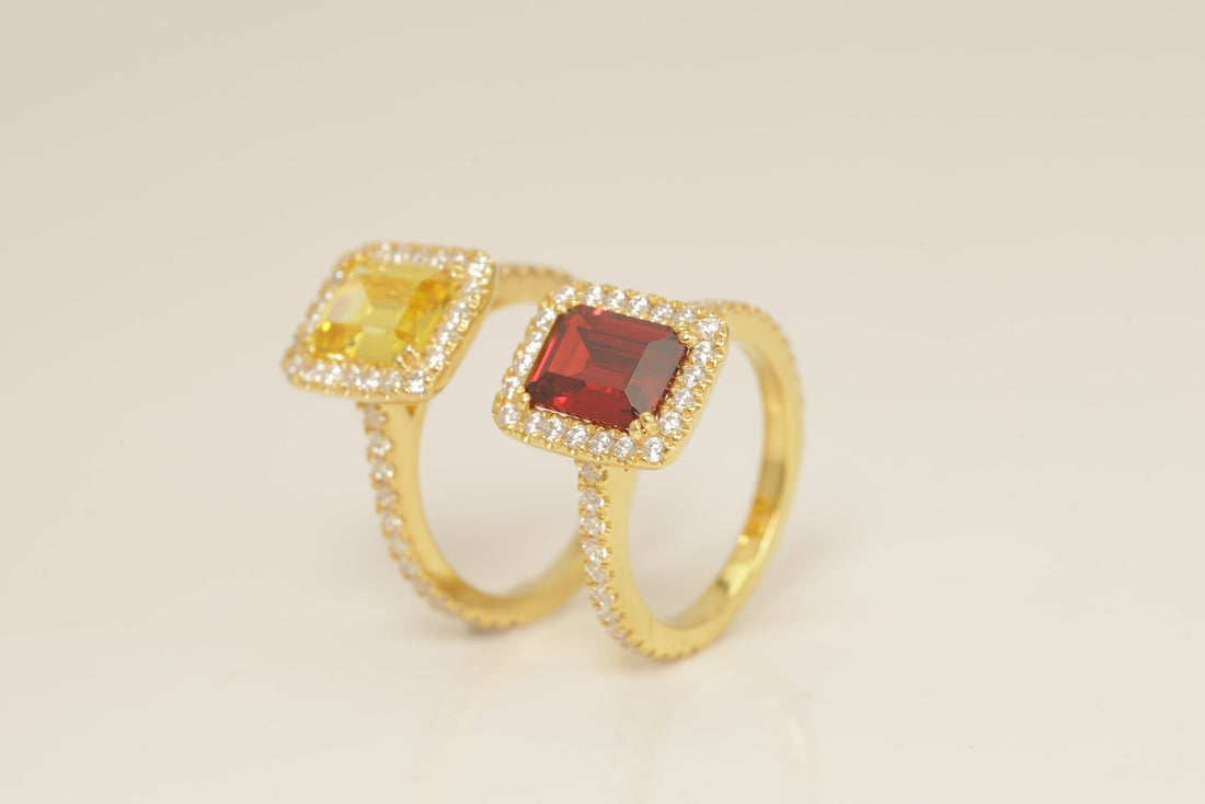 Diamond Halo Garnet Engagement Ring, Gemstone Wedding Ring, Birthstone Ring, Bridal Promise Ring, Anniversary Ring Gift for Her