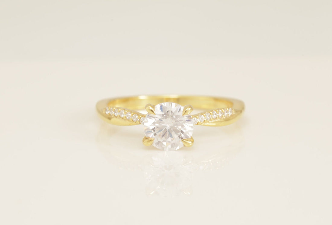 0.84 CT Twisted Diamond Engagement Ring, Diamond Solitaire Wedding Ring, Twisted Infinity Ring, Bridal Promise Ring for Women