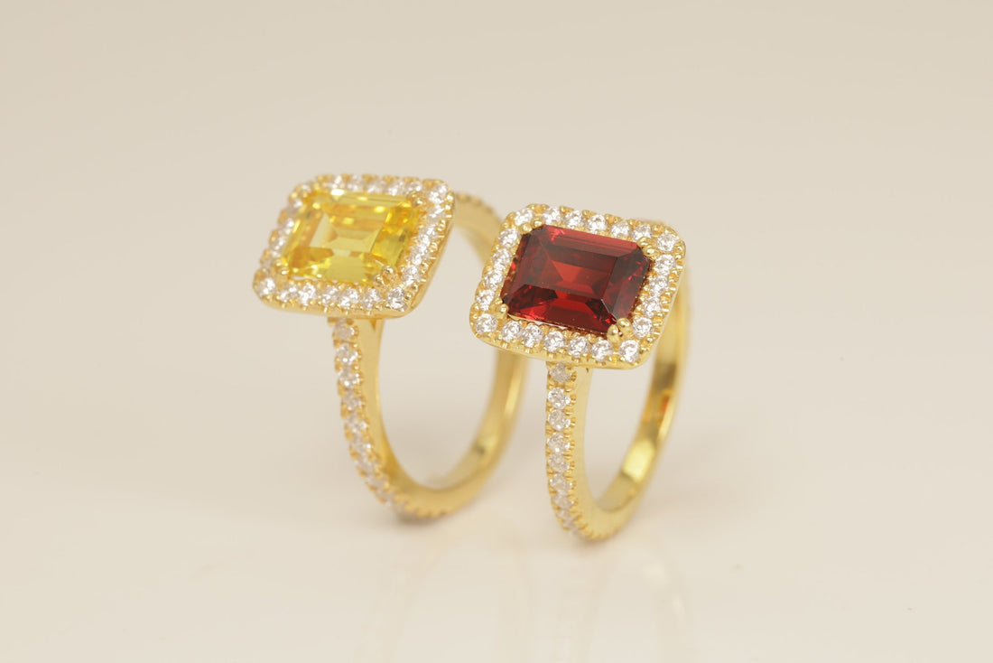 Diamond Halo Garnet Engagement Ring, Gemstone Wedding Ring, Birthstone Ring, Bridal Promise Ring, Anniversary Ring Gift for Her