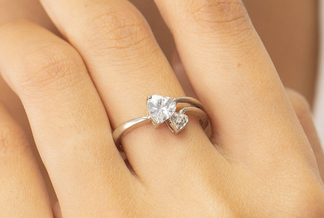 Heart Shape Diamond Wedding Ring, Diamond Engagement Ring, Bridal Wedding Band, Anniversary Gift