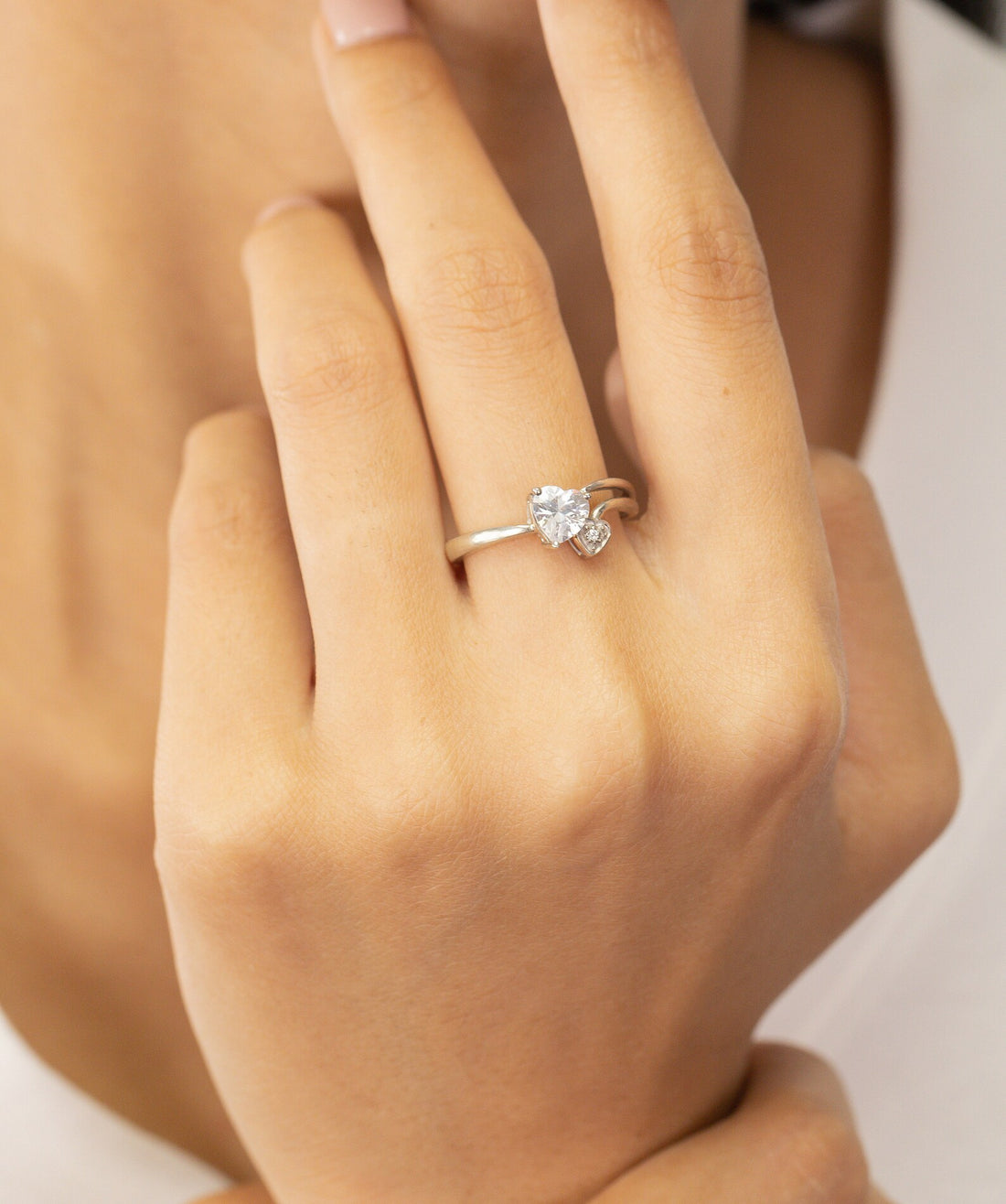 Heart Shape Diamond Wedding Ring, Diamond Engagement Ring, Bridal Wedding Band, Anniversary Gift