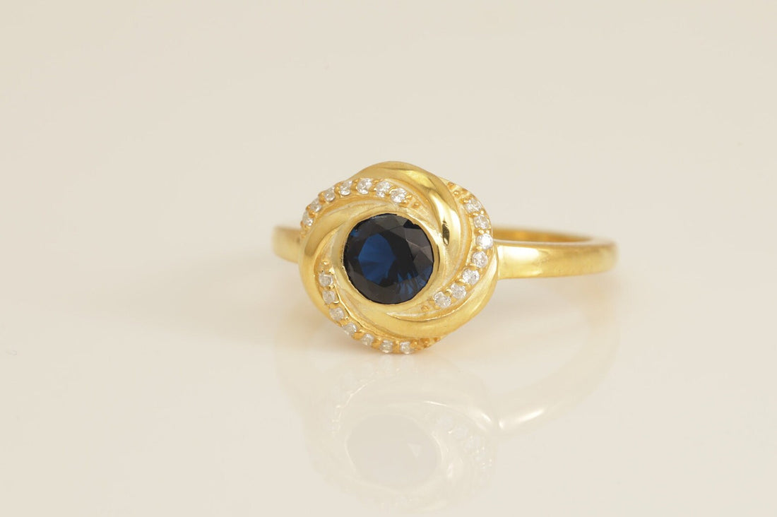 Blue Sapphire Engagement Ring, Channel Set Diamond Halo Blue Sapphire Ring, September Birthstone Ring, Anniversary Ring