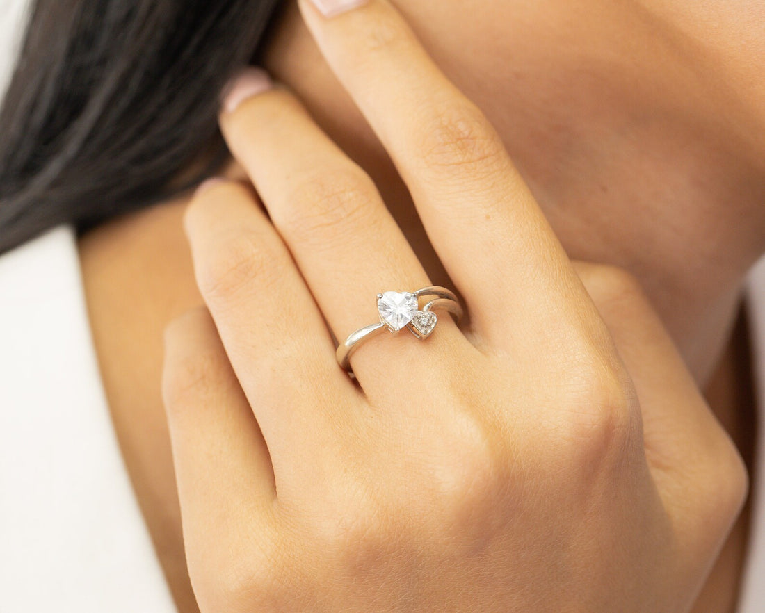 Heart Shape Diamond Wedding Ring, Diamond Engagement Ring, Bridal Wedding Band, Anniversary Gift