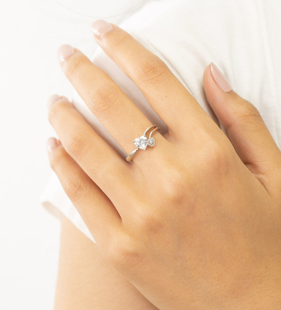 Heart Shape Diamond Wedding Ring, Diamond Engagement Ring, Bridal Wedding Band, Anniversary Gift