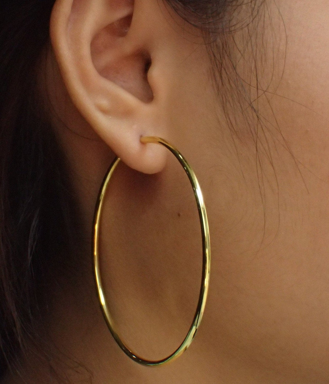 55 MM Minimalist Hoop Earrings / 925 Sterling Silver Large Hoop Earrings / Huggie Hoops / Hoop Earrings