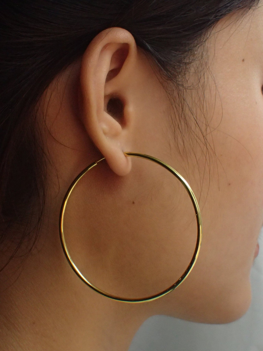 55 MM Minimalist Hoop Earrings / 925 Sterling Silver Large Hoop Earrings / Huggie Hoops / Hoop Earrings