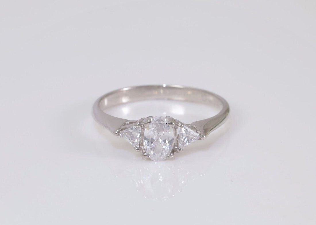 Triangle Cut Diamond Engagement Ring, 0.50 CT Diamond Anniversary Ring, Unique Bridal Ring Gift for Her