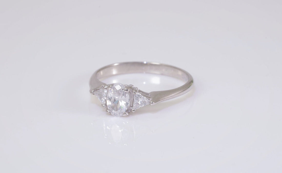 Triangle Cut Diamond Engagement Ring, 0.50 CT Diamond Anniversary Ring, Unique Bridal Ring Gift for Her