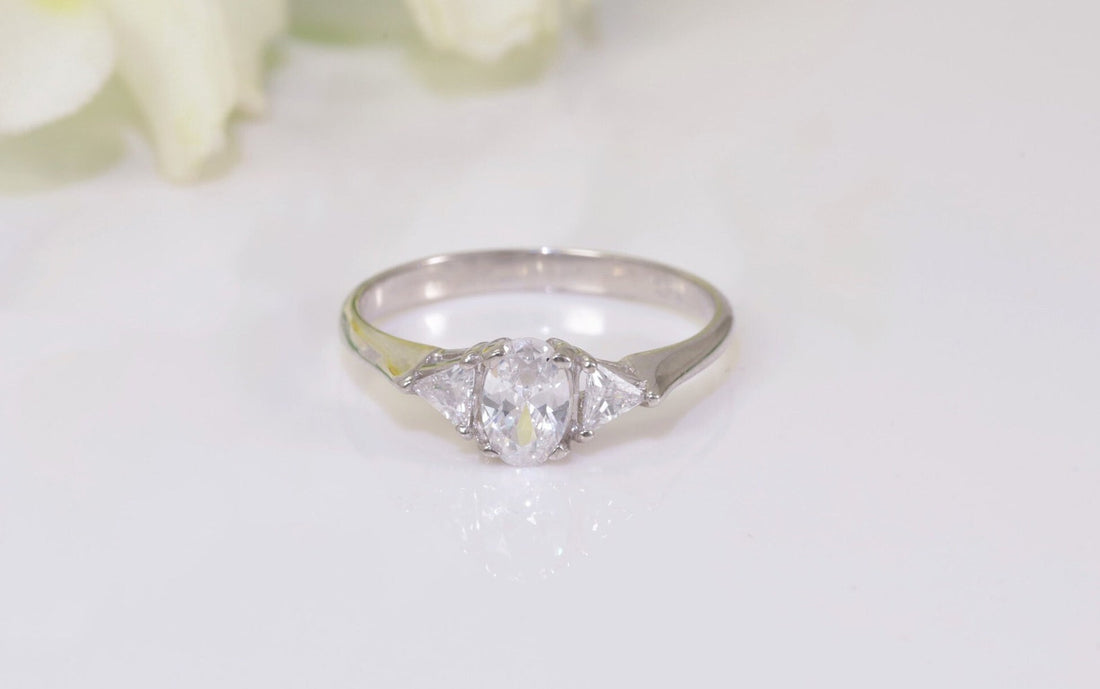 Triangle Cut Diamond Engagement Ring, 0.50 CT Diamond Anniversary Ring, Unique Bridal Ring Gift for Her