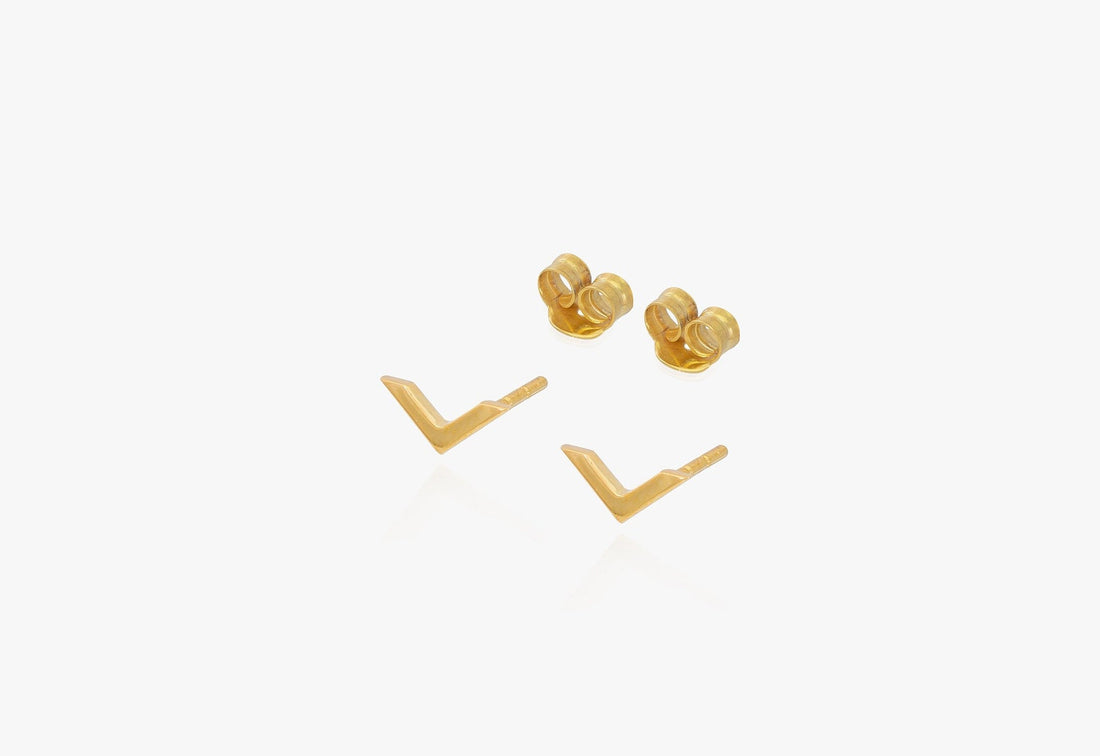 Mini Chevron Stud Earrings, Chevron Earrings, Tiny V Stud Earrings, Minimalist Earrings for Women