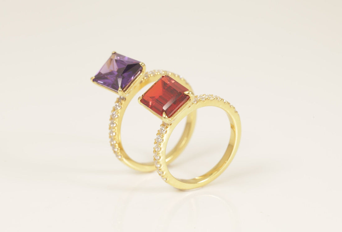 Four Prongs Amethyst Engagement Ring, Gemstones Wedding Ring, Birthstone Ring, Bridal Promise Ring, Anniversary Ring