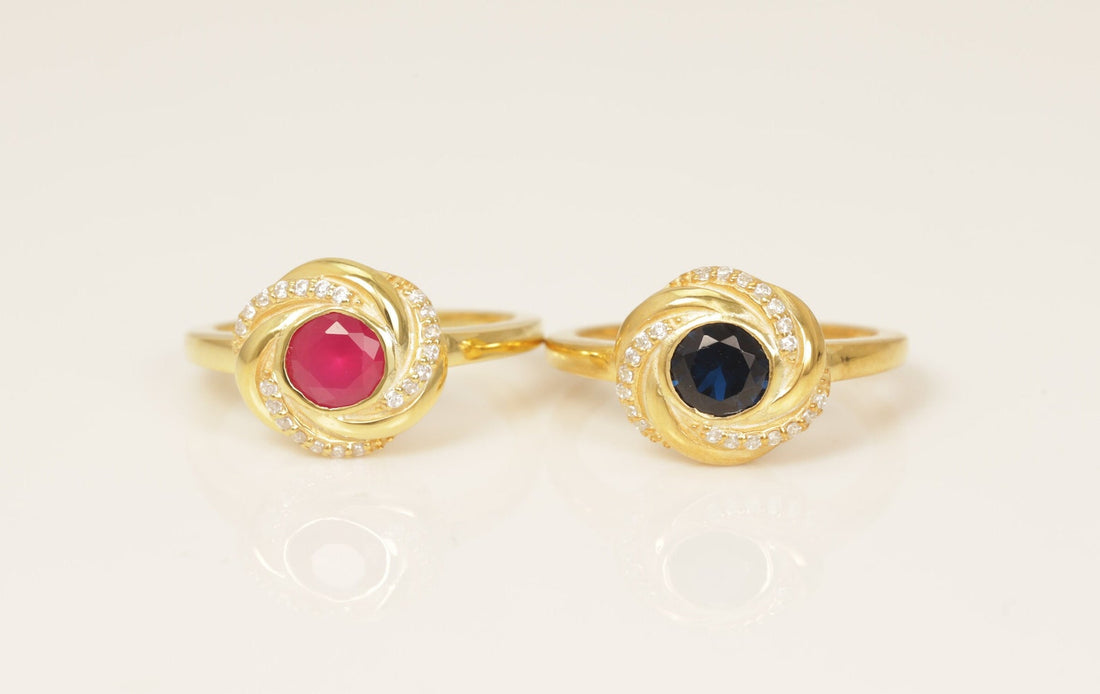 0.50 CT Blue Sapphire Engagement Ring, Gemstone Wedding Ring, Channel Set Diamond Halo Anniversary Ring, Birthstone Ring