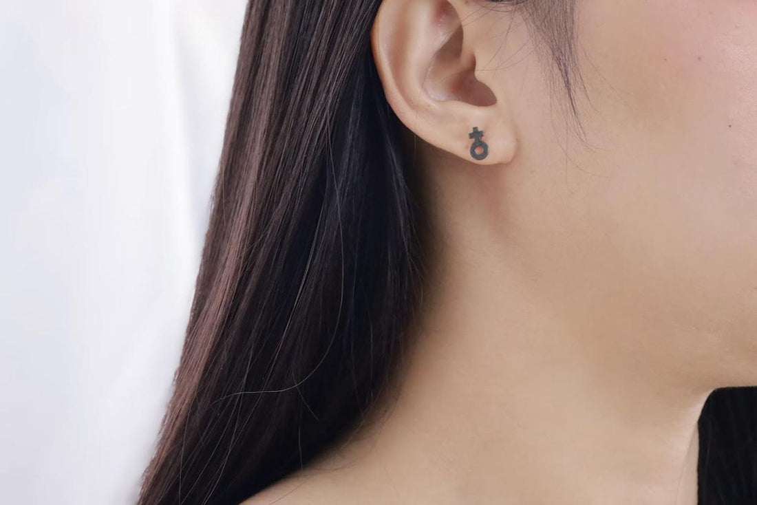 Female Venus Symbol Stud Earrings, Feminine Symbol Studs, Mars Venus Earrings, Venus Earrings, Venus Symbol Stud Earrings
