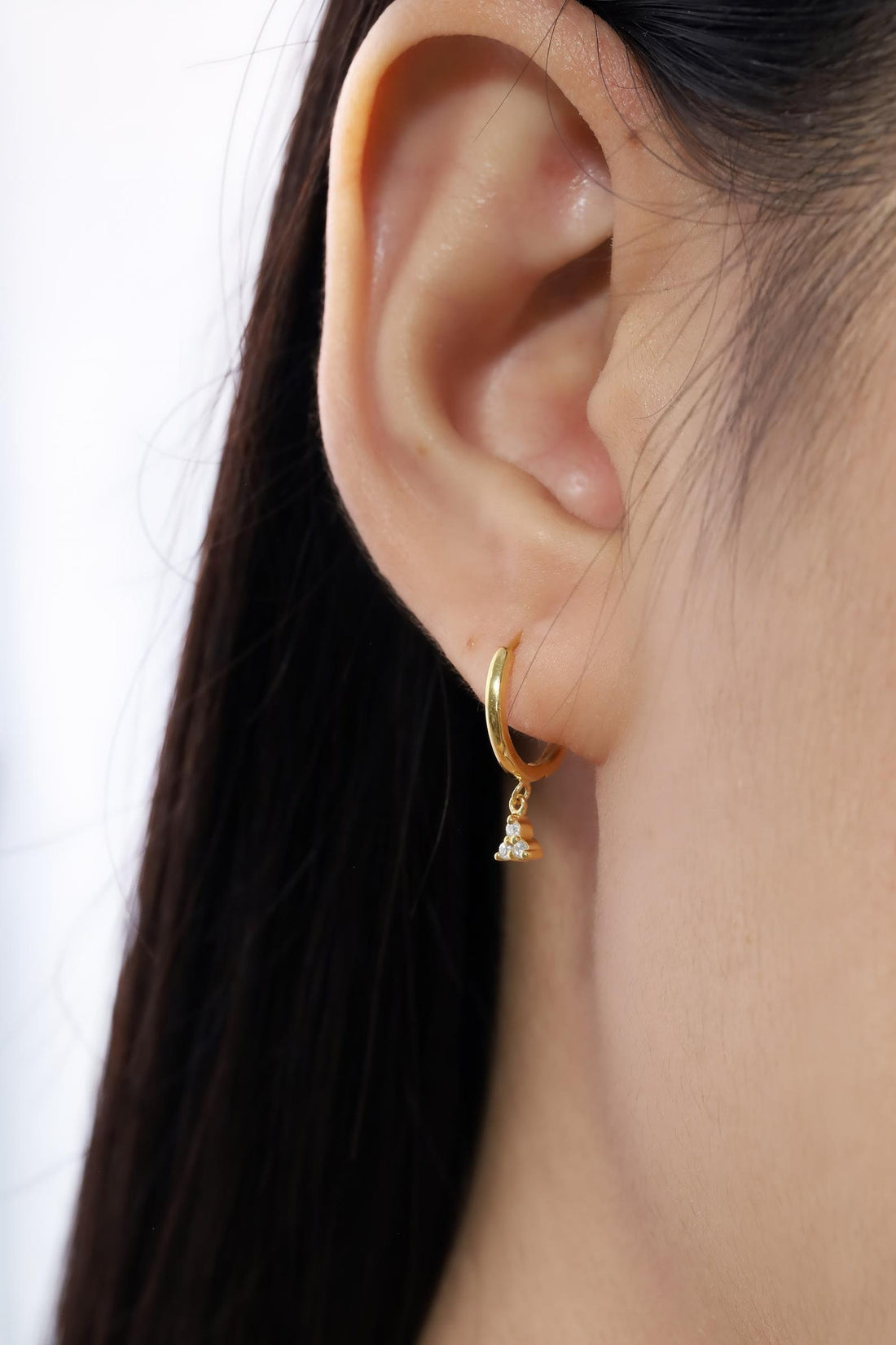 Dangle Drop Cluster Diamond Hoop Earrings, Dangle Drop Diamond Earrings, Wedding Earrings, Anniversary Gift for Her