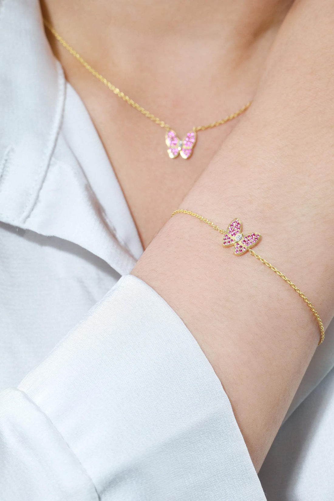 Ruby Butterfly Bracelet, Dainty Chain Bracelets Gift for Her, July Birthstones Gifts, Bridesmaid Bracelet