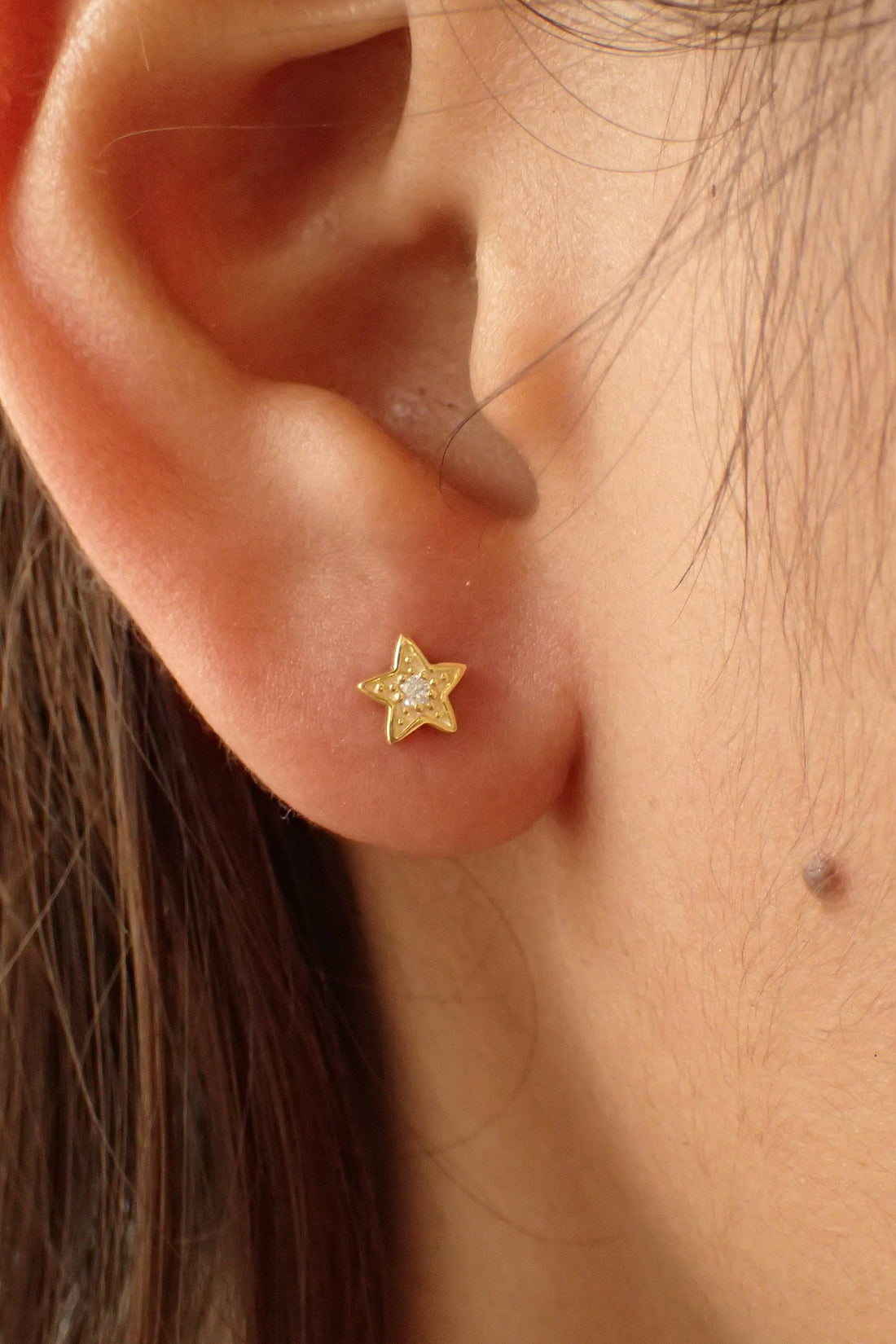 Diamond Star Earrings / Tiny Star Studs / Minimal Small Earrings / Bridesmaid Gift / Dainty Earrings / Diamonds Earrings