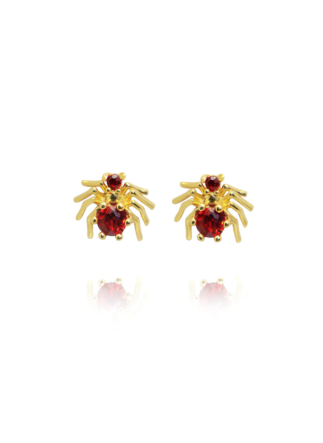 Ruby Spider Stud Earrings, Gothic Halloween Spider Stud Earrings, Realistic Insect Earrings, Gift for Animal Lover, Halloween Earrings