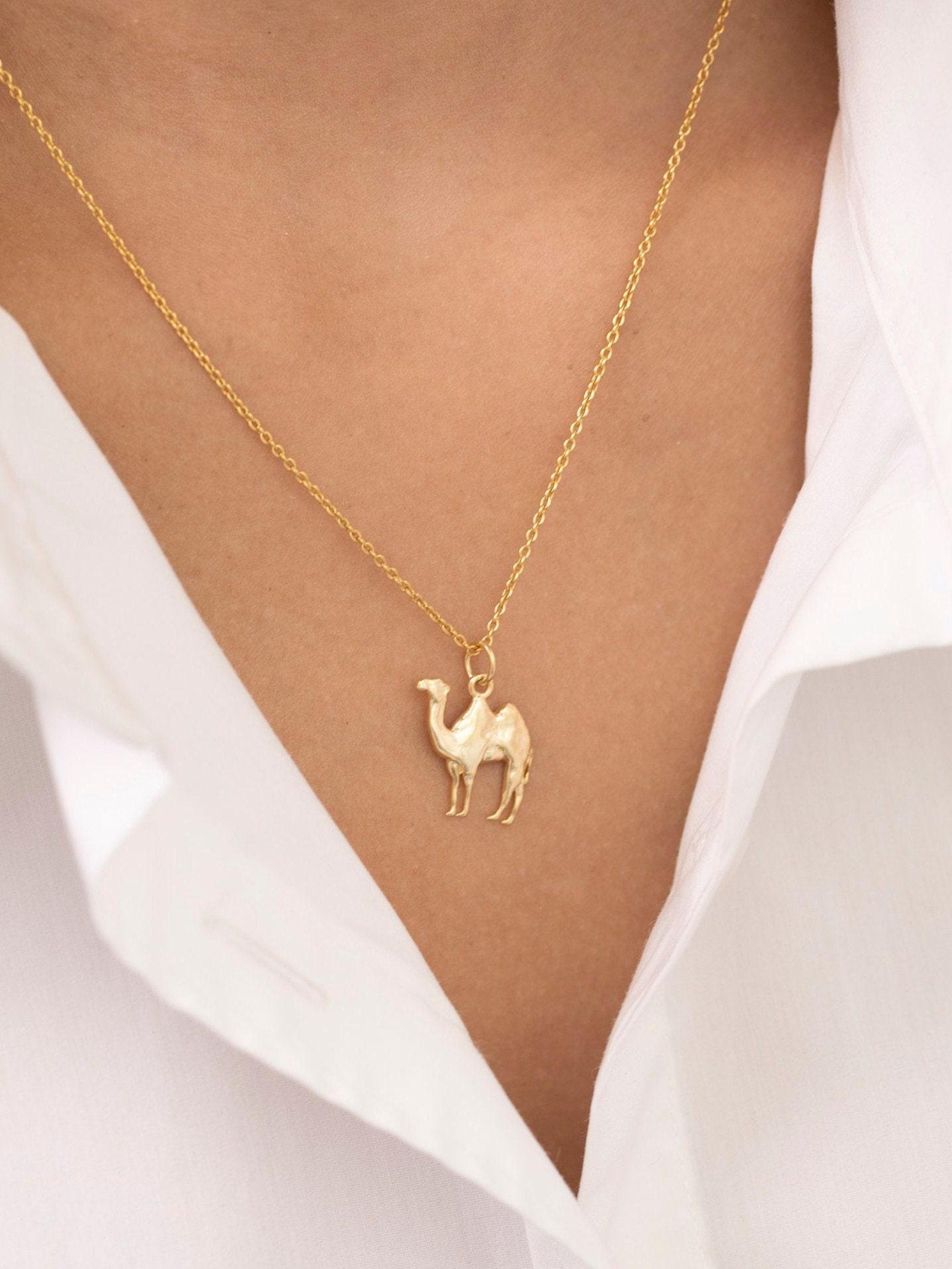 Camel Necklace, Camel Charm Necklace, Gold Camel Charm, Gifts for Animal Lover, Layering Necklaces