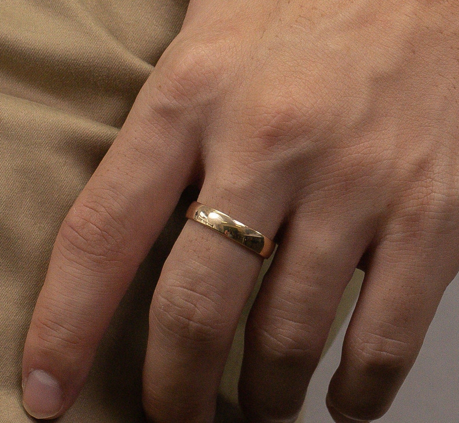 4.3MM Plain Band Wedding Ring, Minimalist Ring, Comfort Fit Plain Wedding Band, Unique Wedding Band for Men