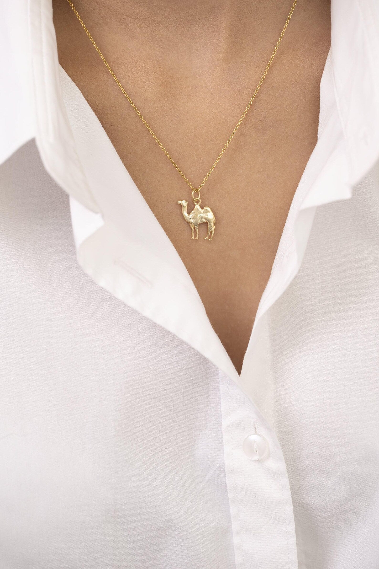 Camel Necklace, Camel Charm Necklace, Gold Camel Charm, Gifts for Animal Lover, Layering Necklaces