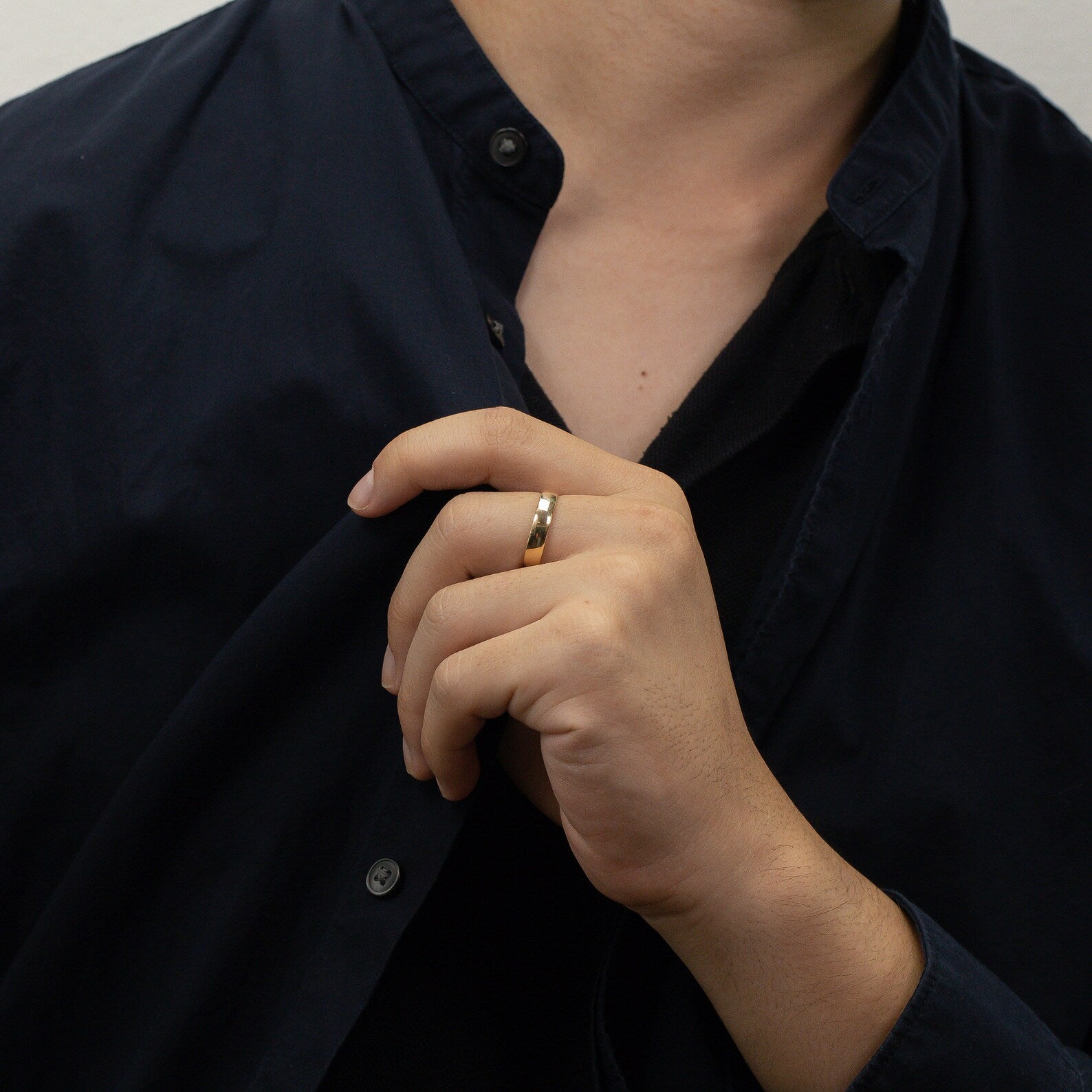 4.3MM Plain Band Wedding Ring, Minimalist Ring, Comfort Fit Plain Wedding Band, Unique Wedding Band for Men