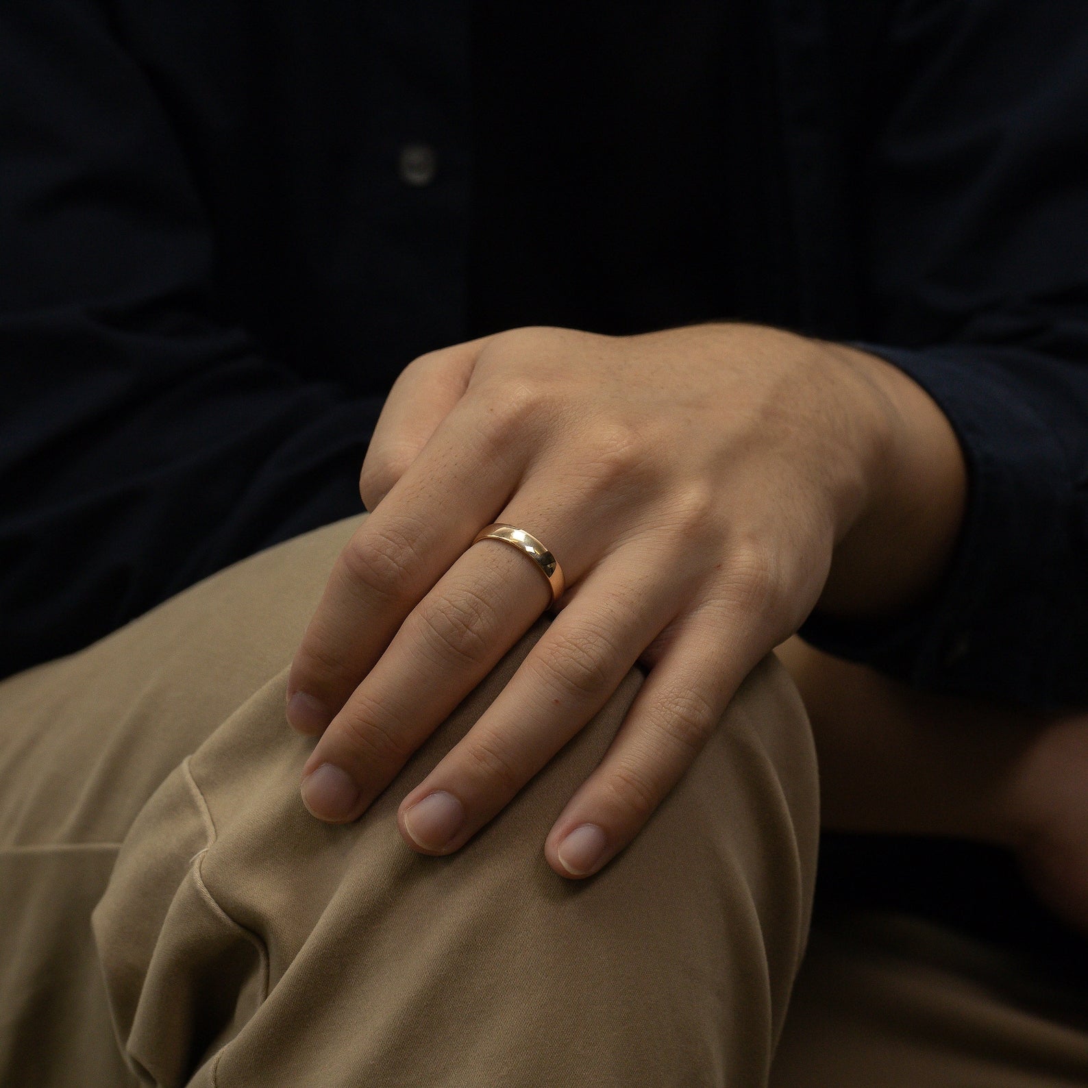 4.3MM Plain Band Wedding Ring, Minimalist Ring, Comfort Fit Plain Wedding Band, Unique Wedding Band for Men