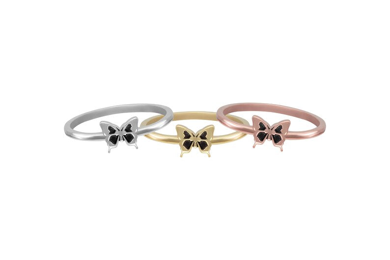 Butterfly Ring Set for Couples, His and Her Promise Ring, Anniversary Gift for Wife or Husband, Wedding Gift