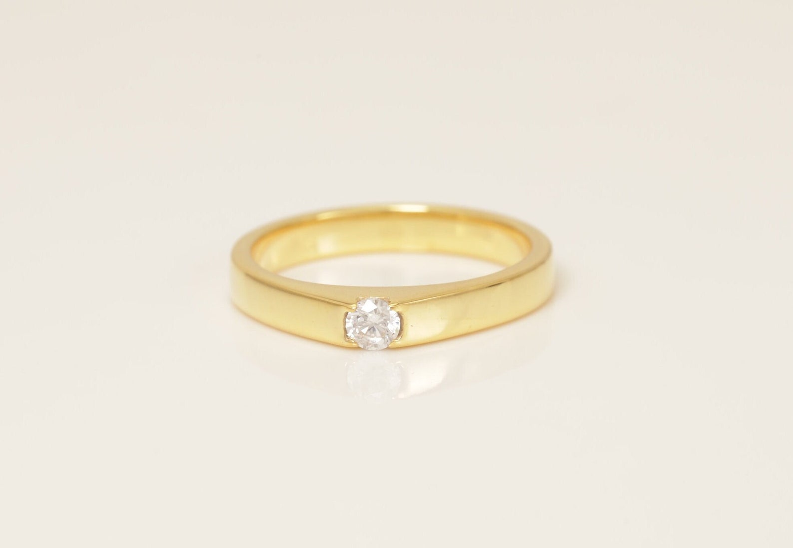 3.0mm Diamond Wedding Ring, Minimalist Diamond Engagement Ring Gift for Her, Unique Anniversary Ring, Promise Ring