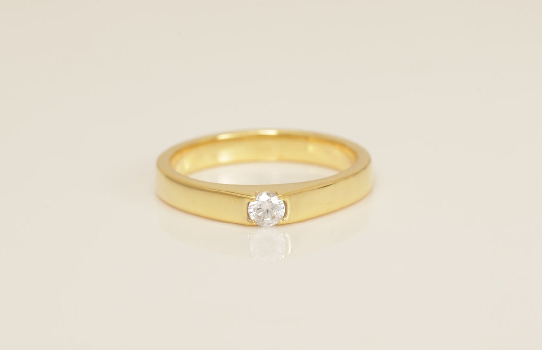3.0mm Diamond Wedding Ring, Minimalist Diamond Engagement Ring Gift for Her, Unique Anniversary Ring, Promise Ring
