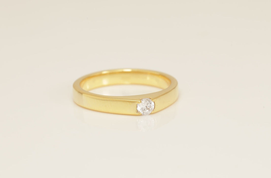 3.0mm Diamond Wedding Ring, Minimalist Diamond Engagement Ring Gift for Her, Unique Anniversary Ring, Promise Ring