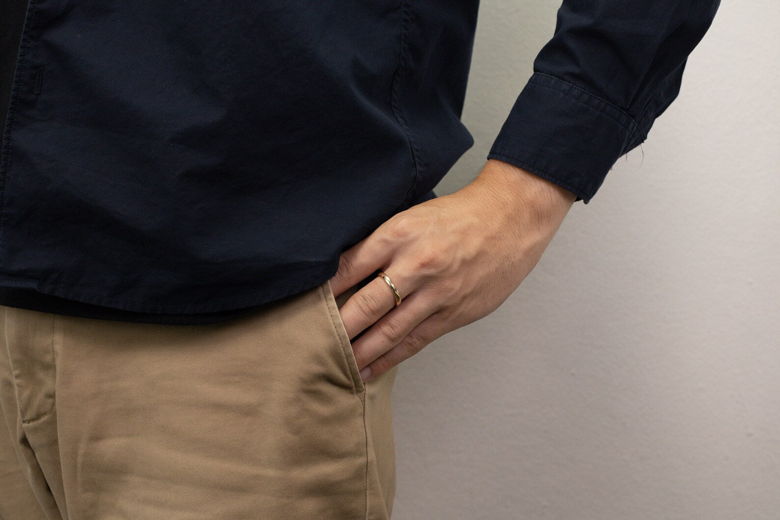 3.4MM Plain Band Wedding Ring, Unique Wedding Band for Men, Minimalist Ring, Comfort Fit Plain Wedding Band