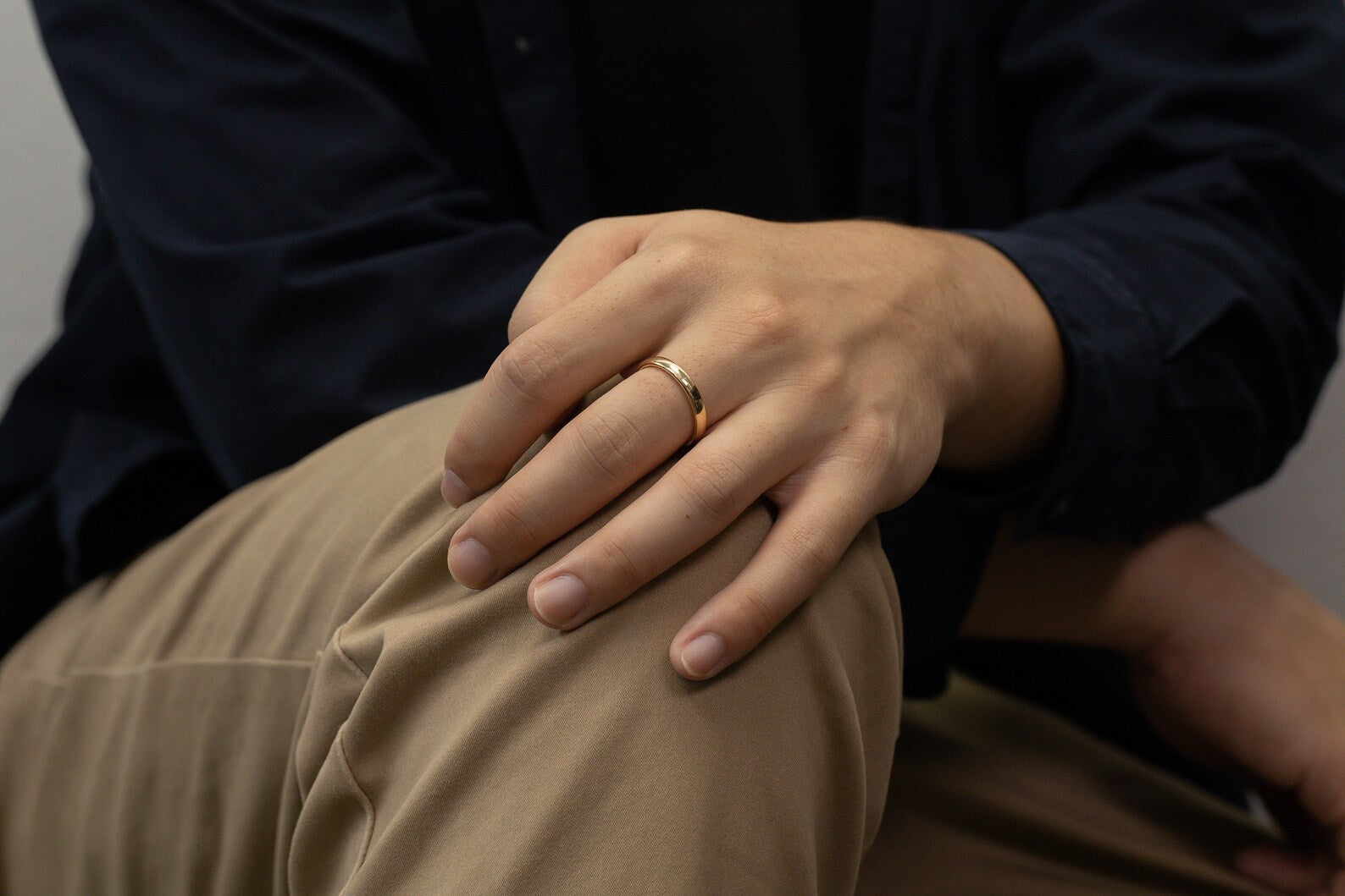 3.4MM Plain Band Wedding Ring, Unique Wedding Band for Men, Minimalist Ring, Comfort Fit Plain Wedding Band