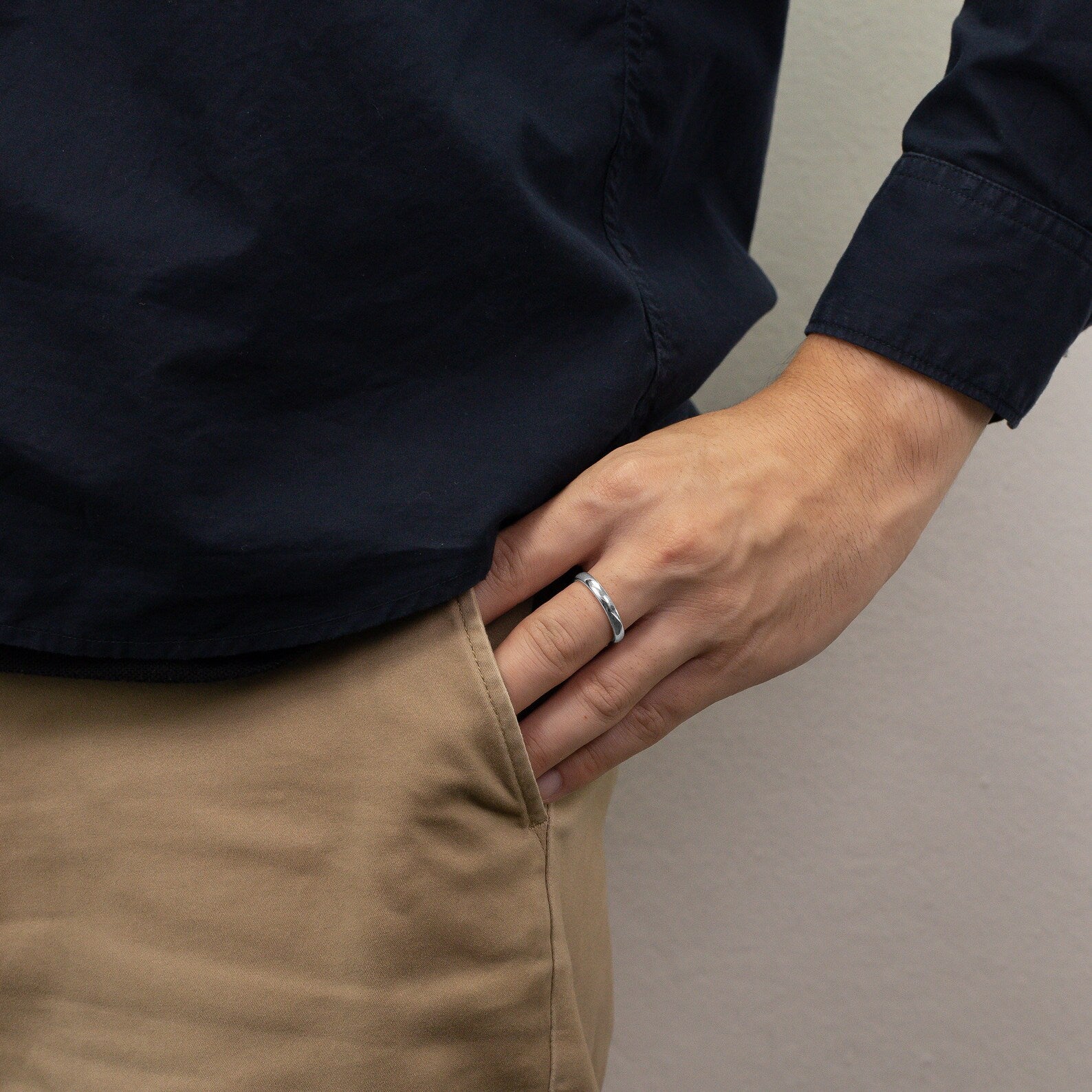 3.4MM Plain Band Wedding Ring, Unique Wedding Band for Men, Minimalist Ring, Comfort Fit Plain Wedding Band