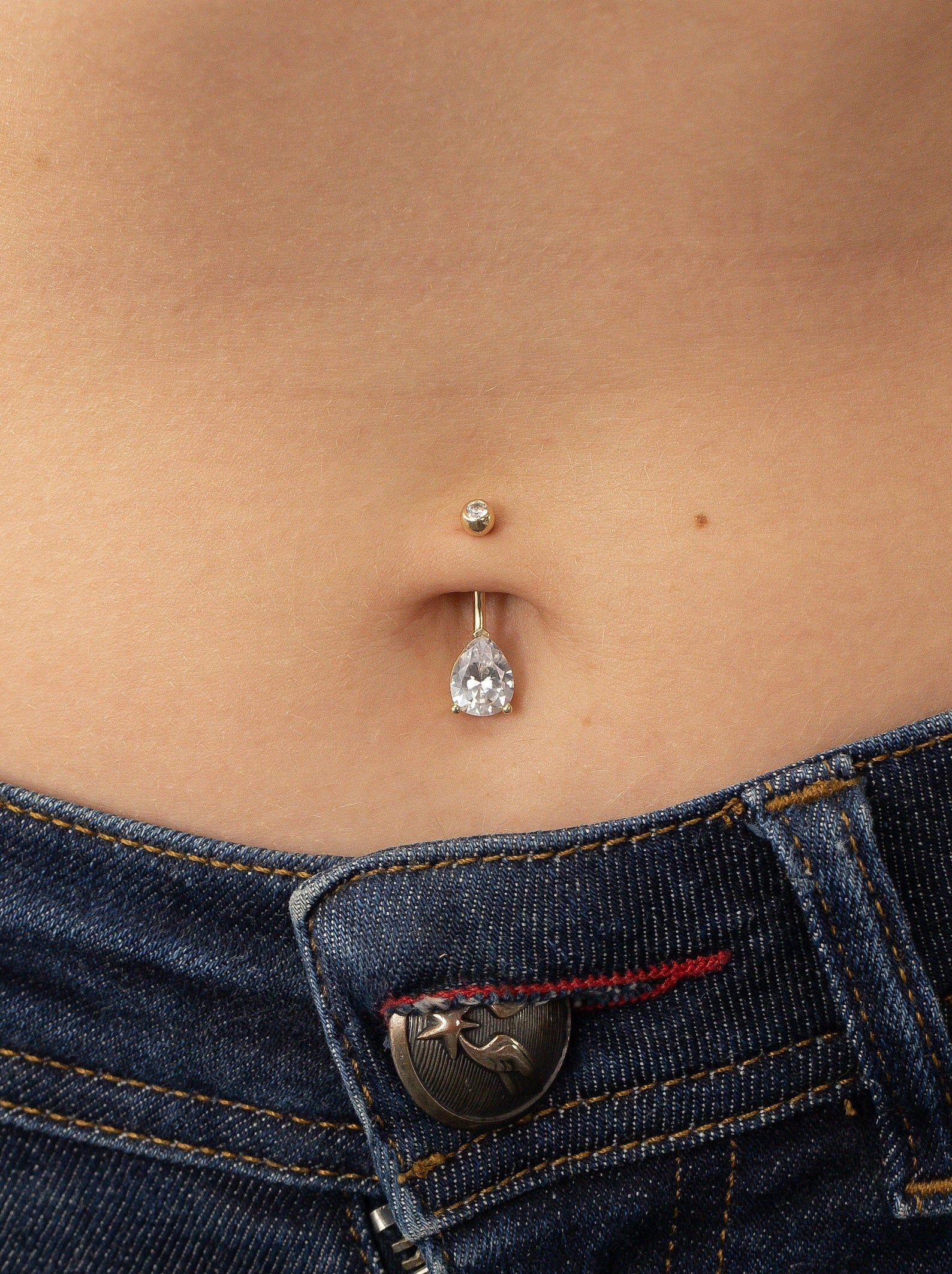 Teardrop Belly Ring, Belly Ring, Small Tear Drop Belly Ring, Navel Ring, Dainty Body Jewelry