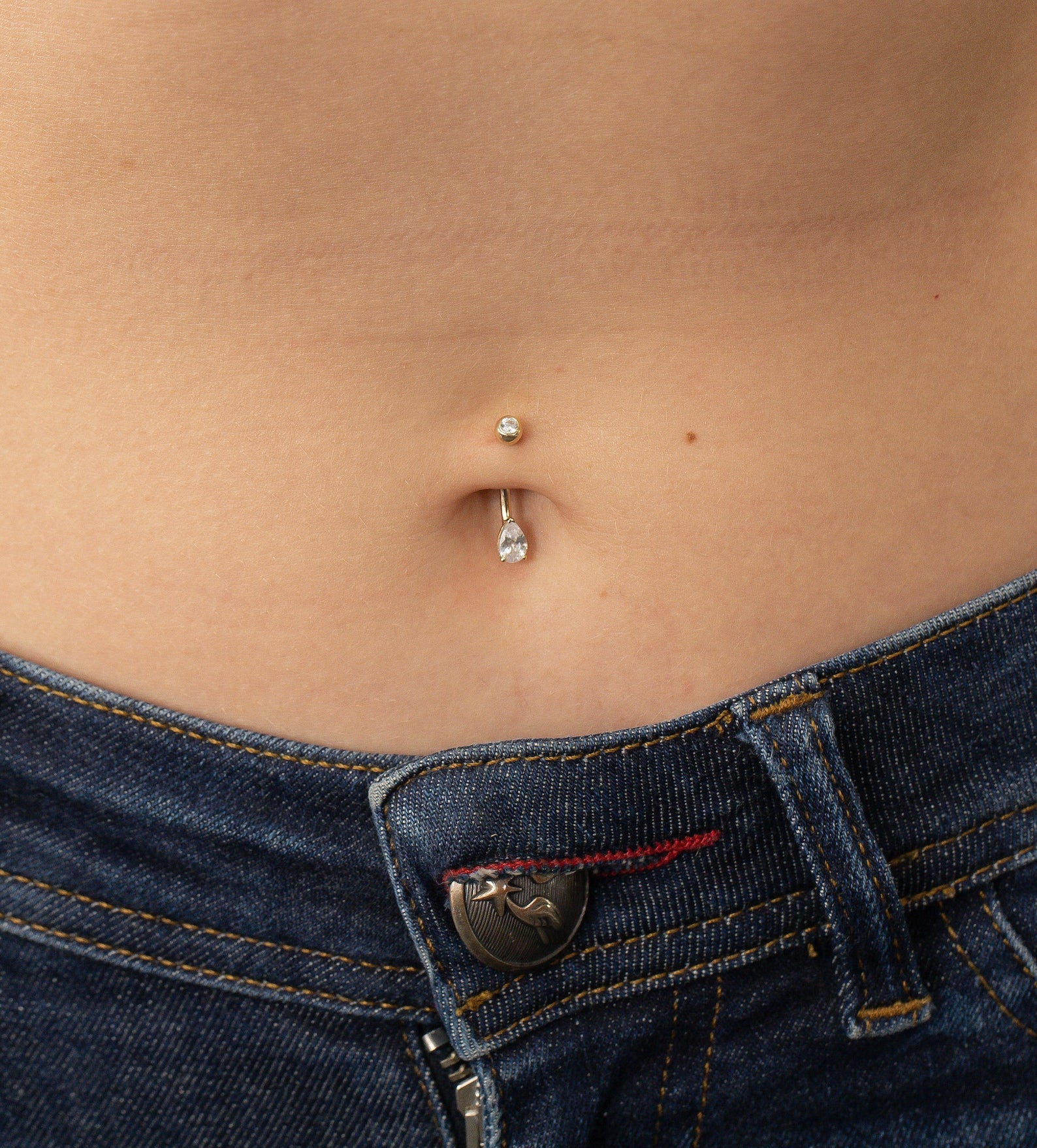 Teardrop Belly Ring, Belly Ring, Small Tear Drop Belly Ring, Navel Ring, Dainty Body Jewelry