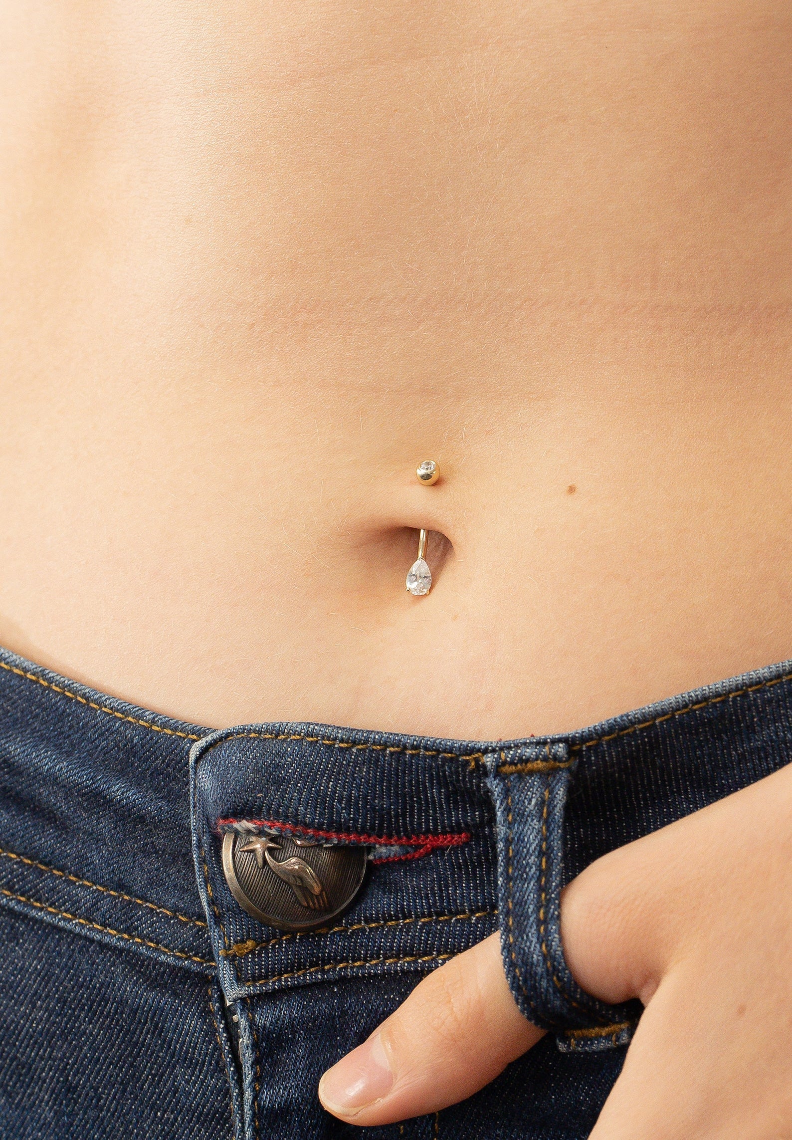 Teardrop Belly Ring, Belly Ring, Small Tear Drop Belly Ring, Navel Ring, Dainty Body Jewelry