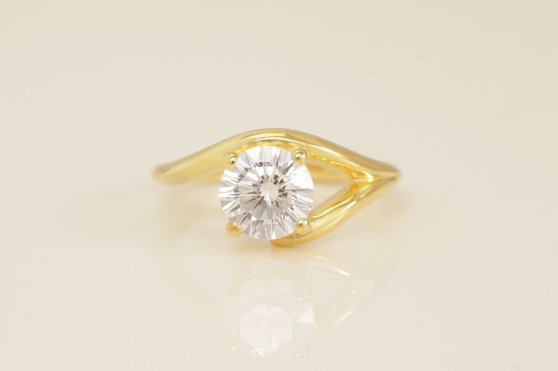 1.30 CT Tension Set Diamond Engagement Ring, Solitaire Tension Setting Ring, Bridal Promise Ring for Women, Anniversary Ring