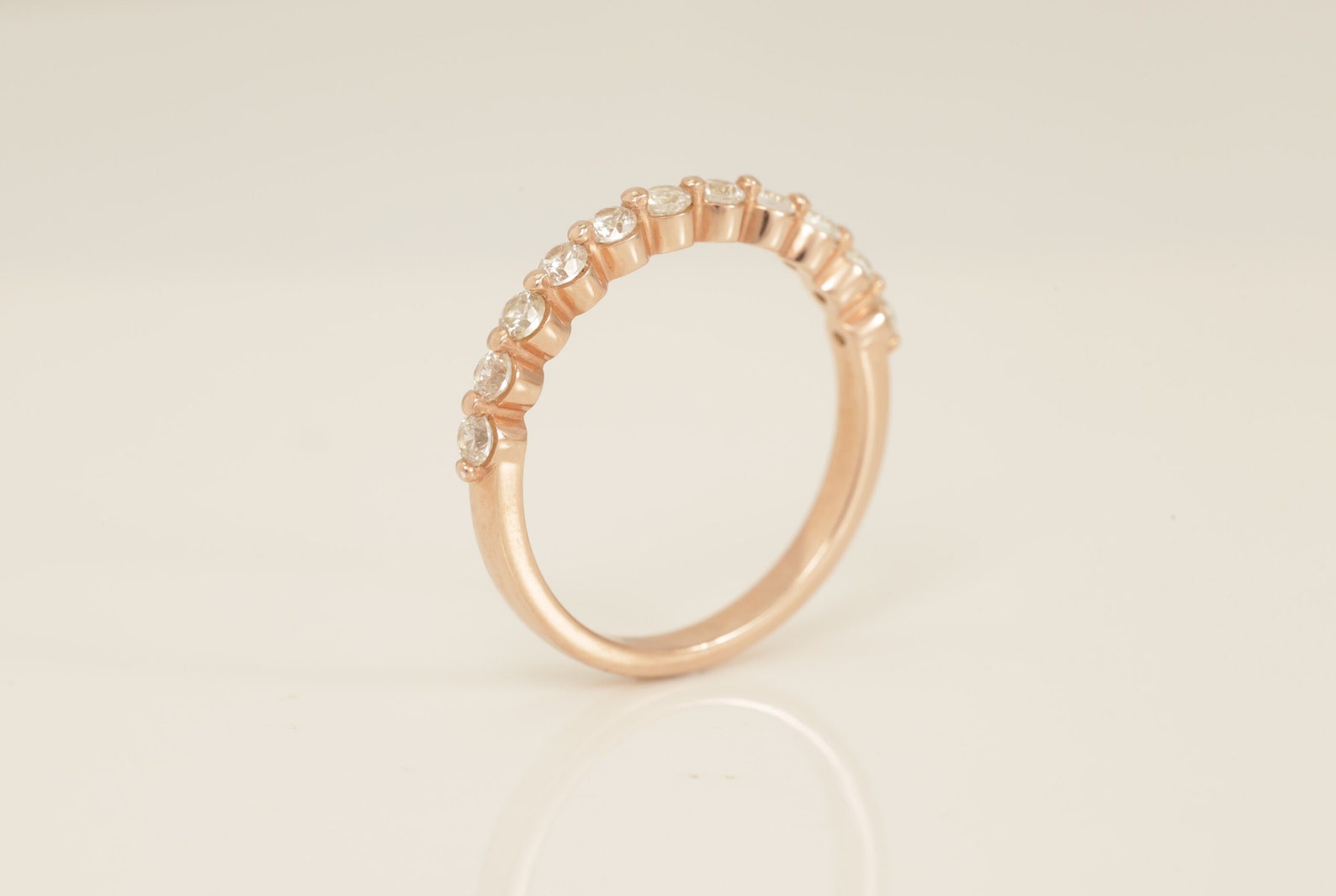 2.0 MM Single Prong Moissanite Wedding Band / Floating Bubble Prong Stackable Band / Moissanite Wedding Ring / Gift for Her