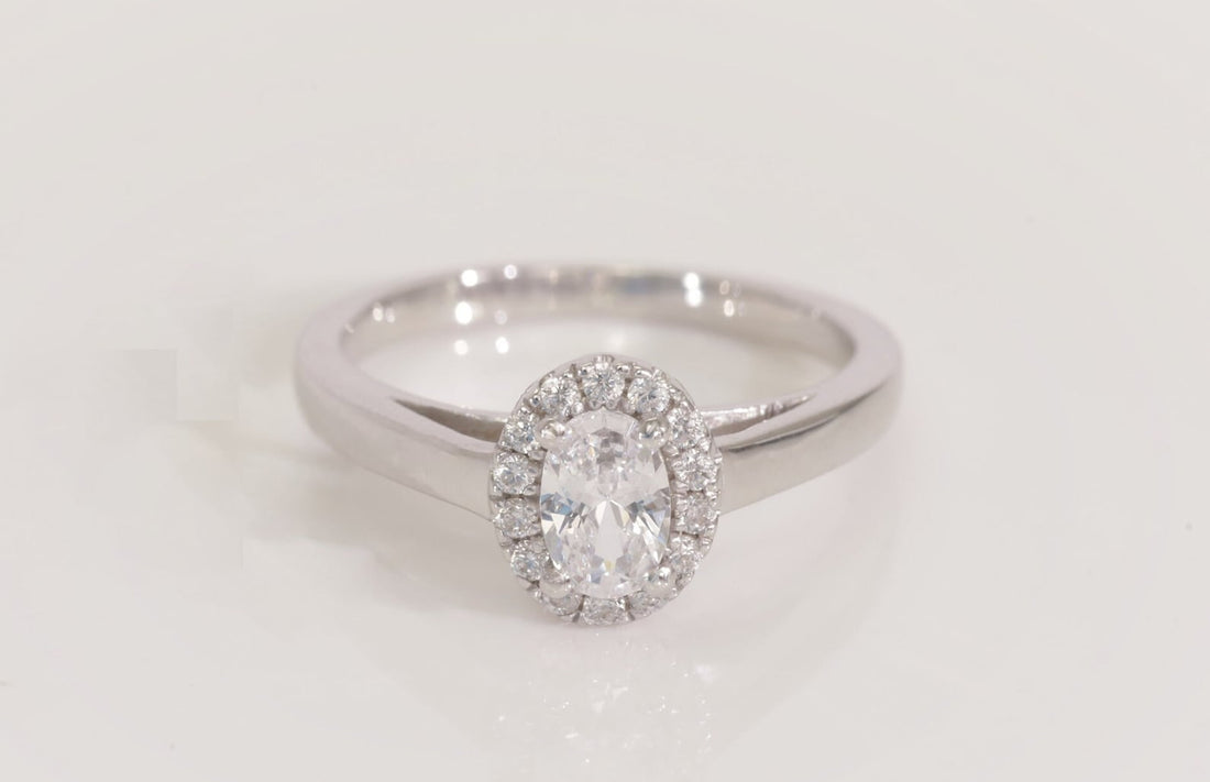 Oval Cut Diamond Halo Engagement Ring, 2.50 CT Oval Solitaire Ring, Anniversary Ring Gift for Women, Promise Ring