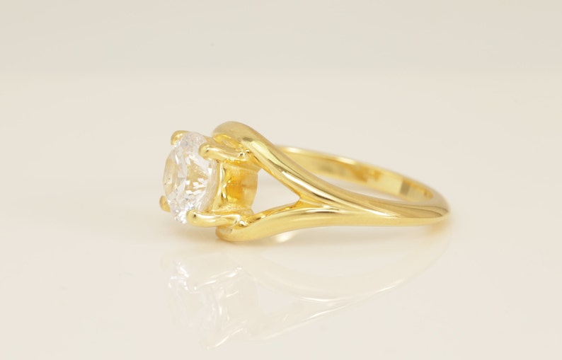 1.30 CT Tension Set Diamond Engagement Ring, Solitaire Tension Setting Ring, Bridal Promise Ring for Women, Anniversary Ring