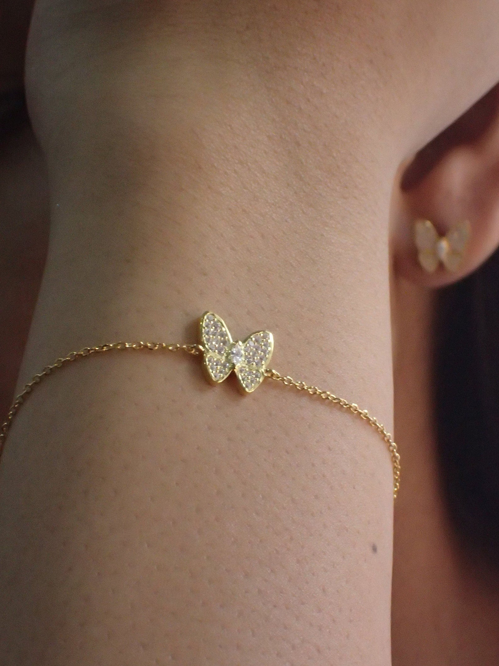 Butterfly Bracelet / Diamonds Butterfly Bracelet / 925 Sterling Silver Daily Wear Bracelet / Bracelets for Women