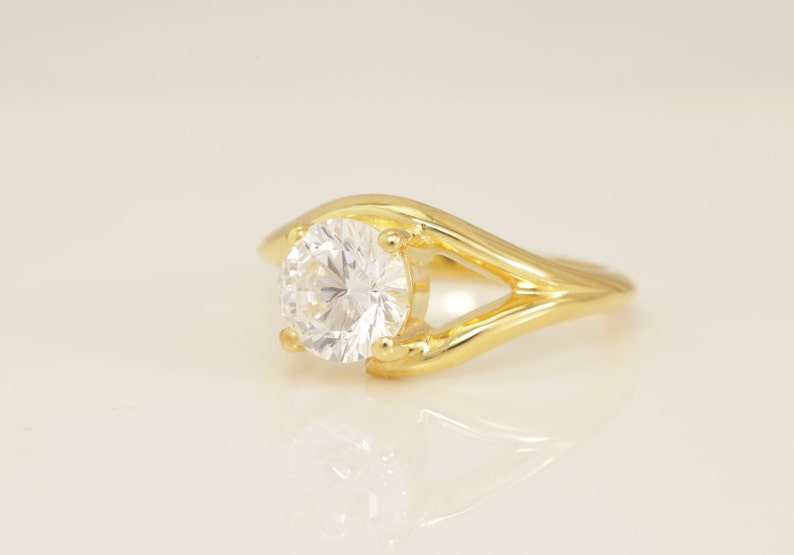 1.30 CT Tension Set Diamond Engagement Ring, Solitaire Tension Setting Ring, Bridal Promise Ring for Women, Anniversary Ring